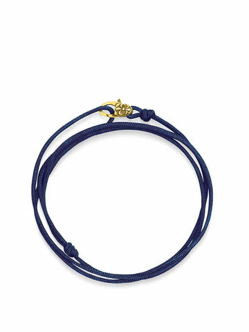 Nialaya Men's String Bracelet Navy Wrap-Around String Bracelet with Gold Plating Navy Wrap-Around String Bracelet with Gold Plating MST_089